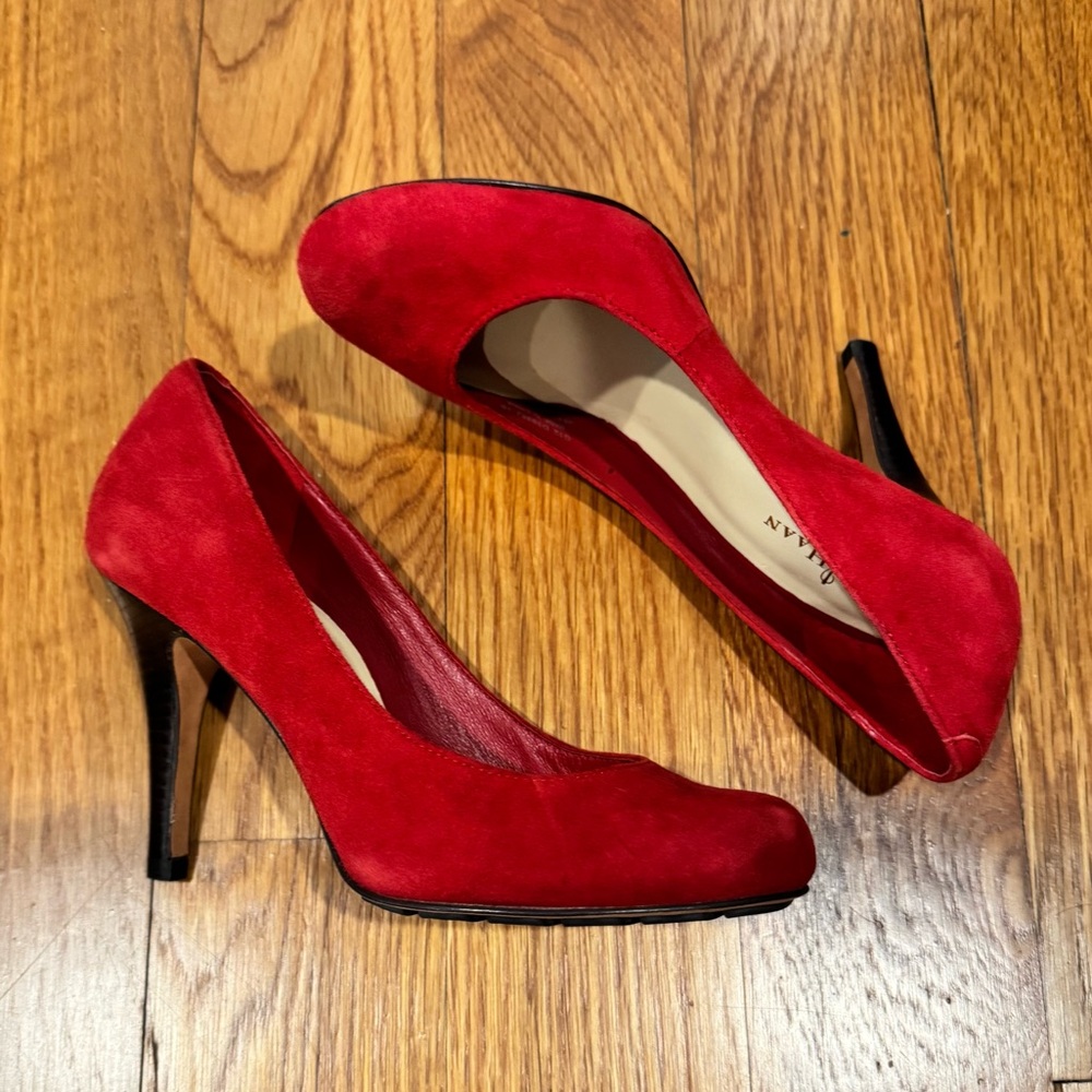 Cole Haan Nike Air Red Suede Brown Heels Pumps 5